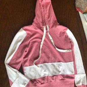 Pink and white Hoodie